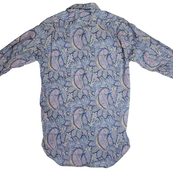 Liberty of London Tana Lawn Cotton Paisley Shirt Mens 14.5 37cm Made in England - Picture 2 of 8